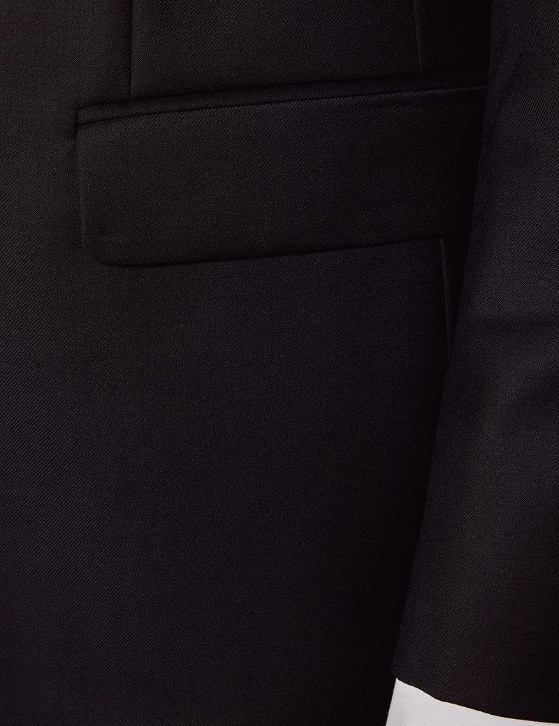 Slim Fit Black Shawl Dinner Suit Jacket thumbnail 3