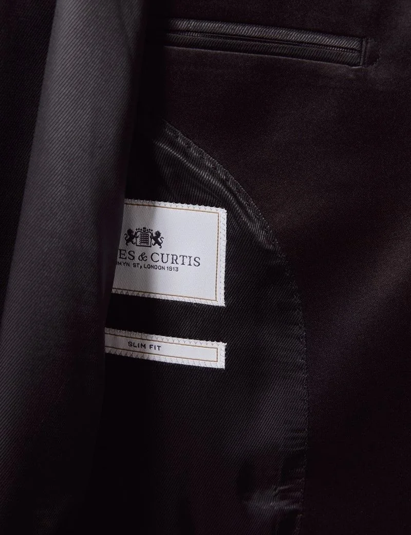 Slim Fit Black Shawl Dinner Suit Jacket thumbnail 4