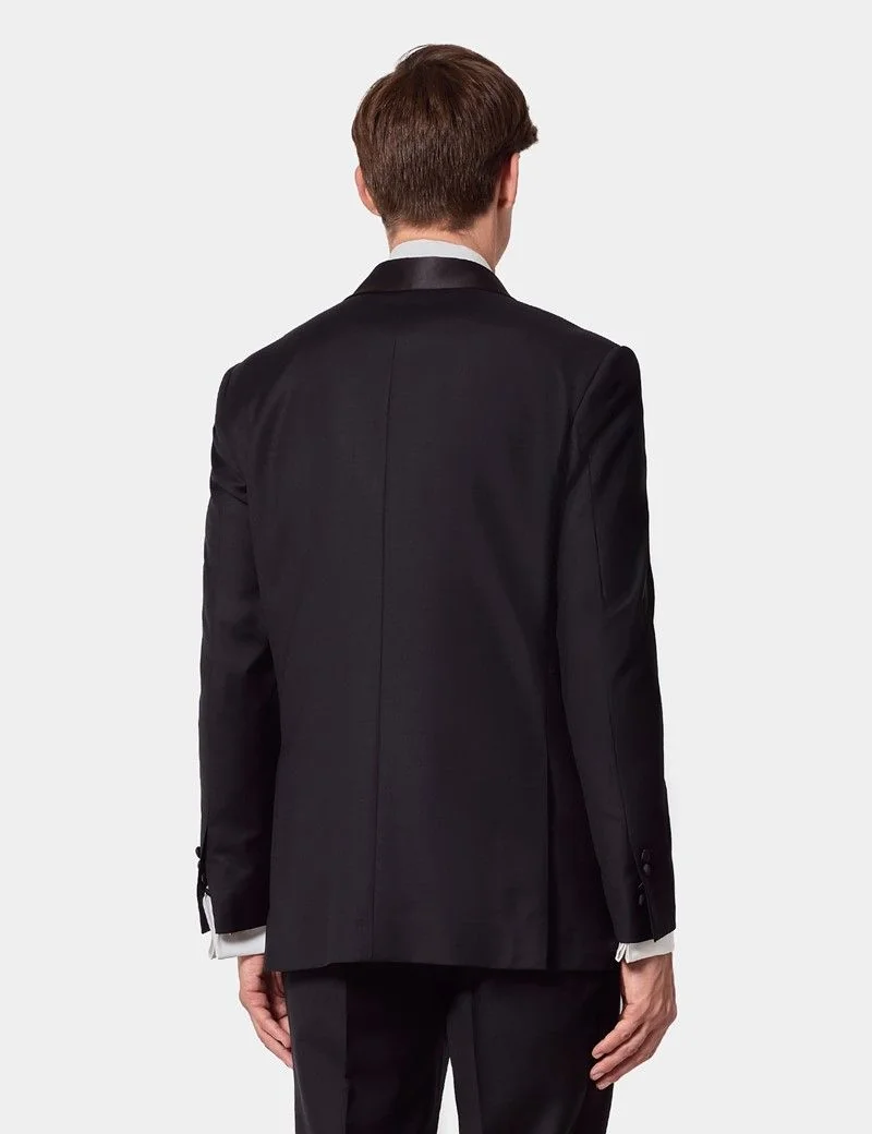 Slim Fit Black Shawl Dinner Suit Jacket thumbnail 5
