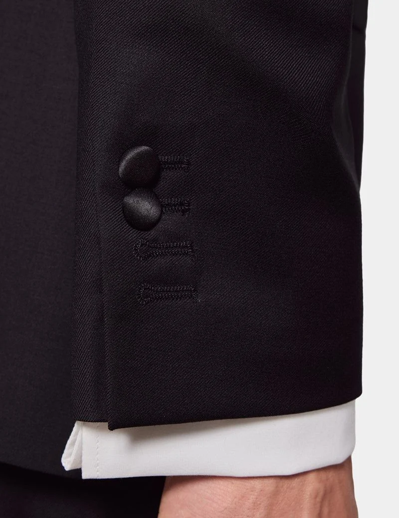 Slim Fit Black Shawl Dinner Suit Jacket thumbnail 7