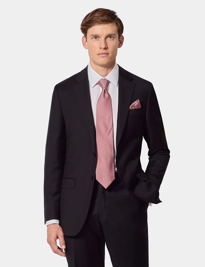 Slim Fit Black Twill Suit Jacket thumbnail 2