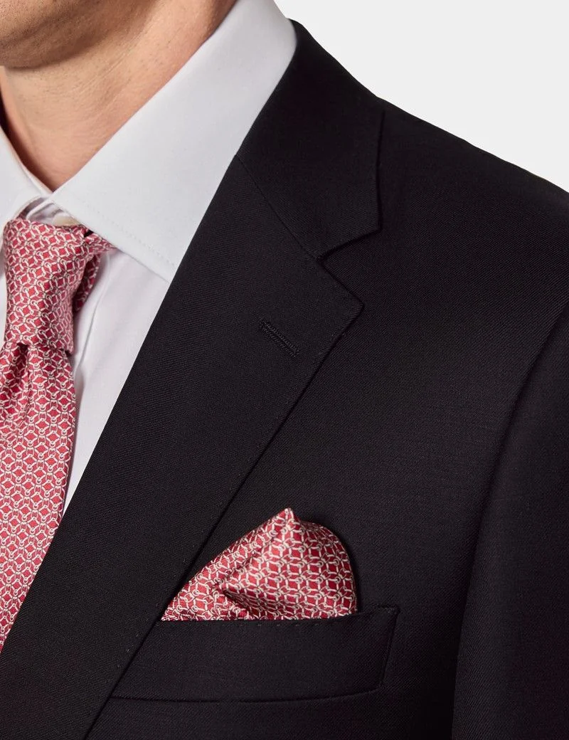 Slim Fit Black Twill Suit Jacket thumbnail 3