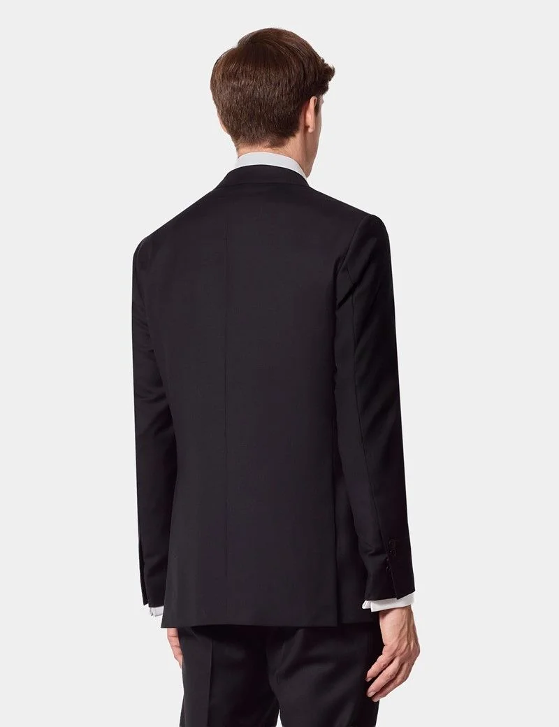 Slim Fit Black Twill Suit Jacket thumbnail 5