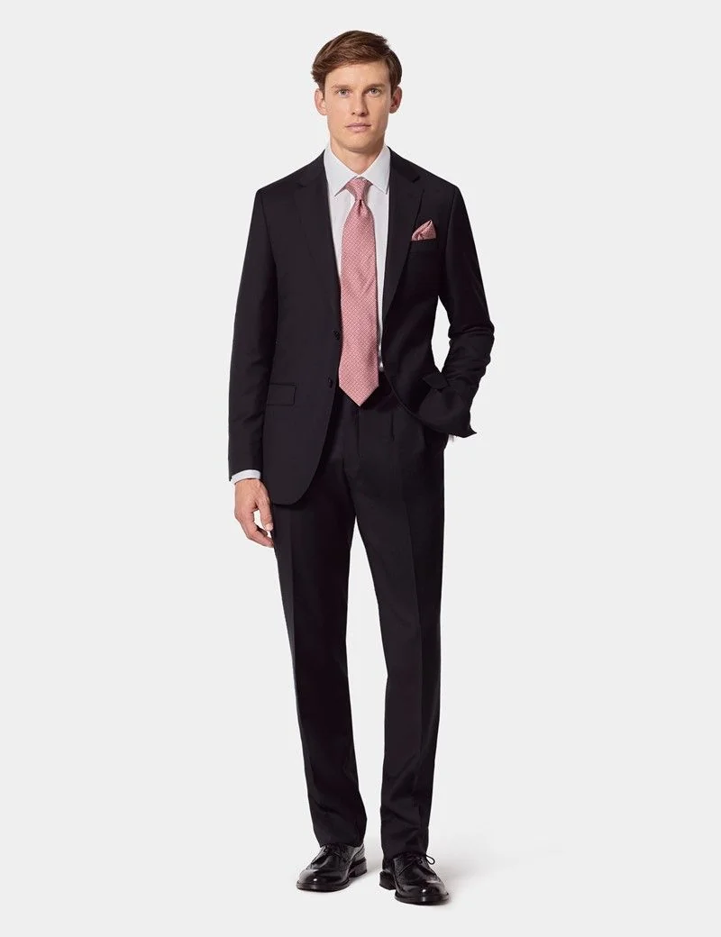 Slim Fit Black Twill Suit Jacket thumbnail 8