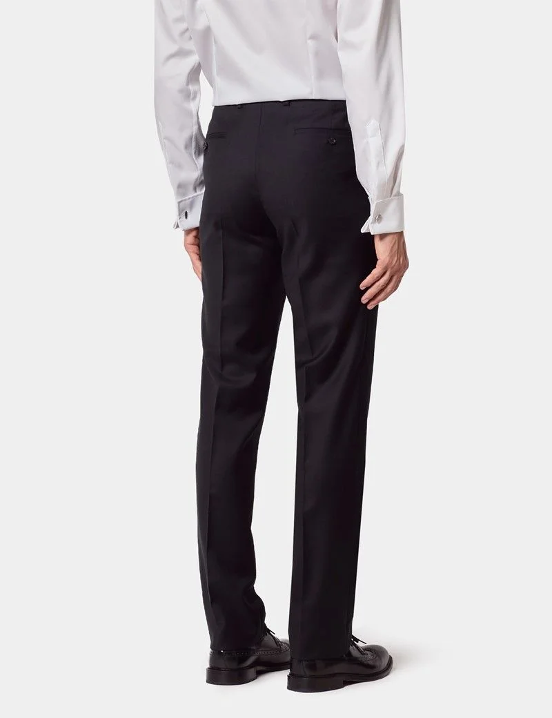 Slim Fit Black Twill Suit Trousers thumbnail 4