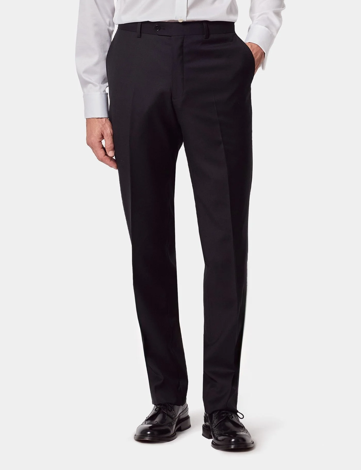 Slim Fit Black Twill Suit Trousers primary image
