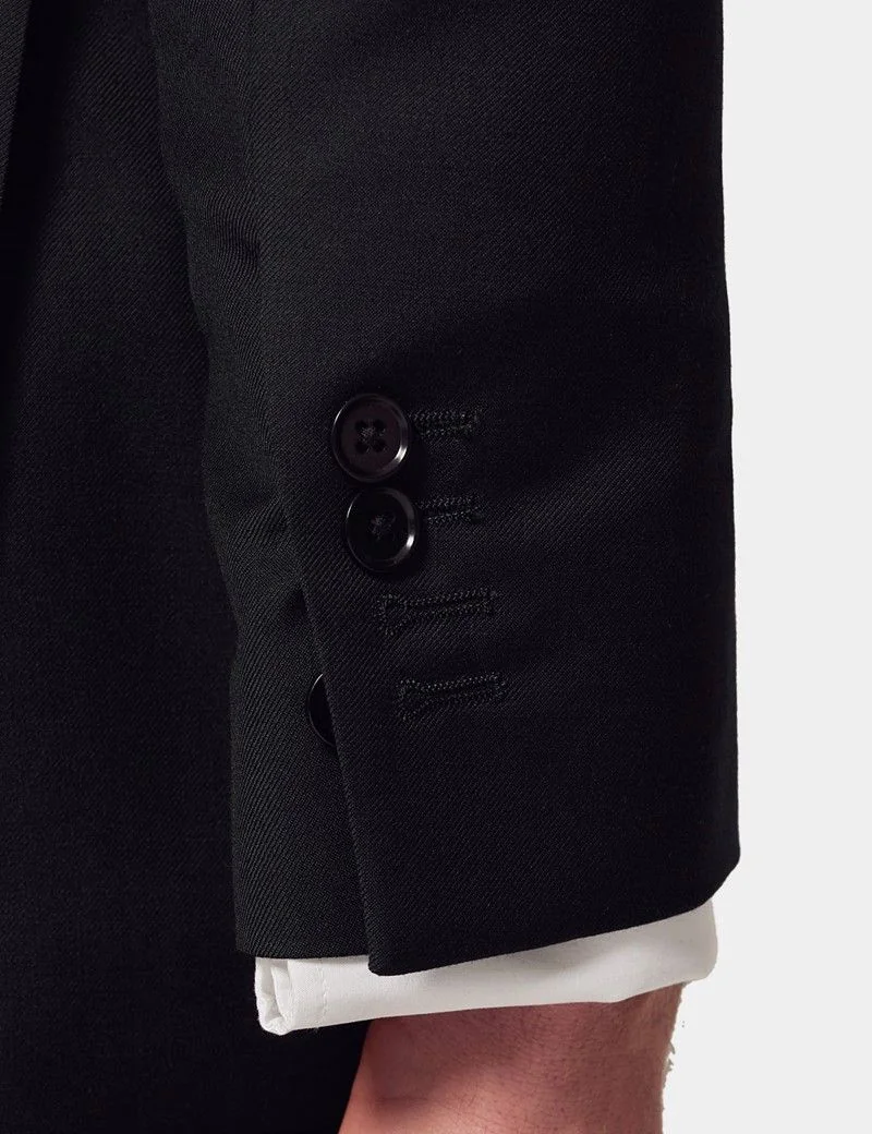 Slim Fit Black Twill Suit thumbnail 4
