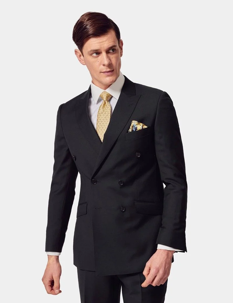 Slim Fit Black Twill Suit thumbnail 8