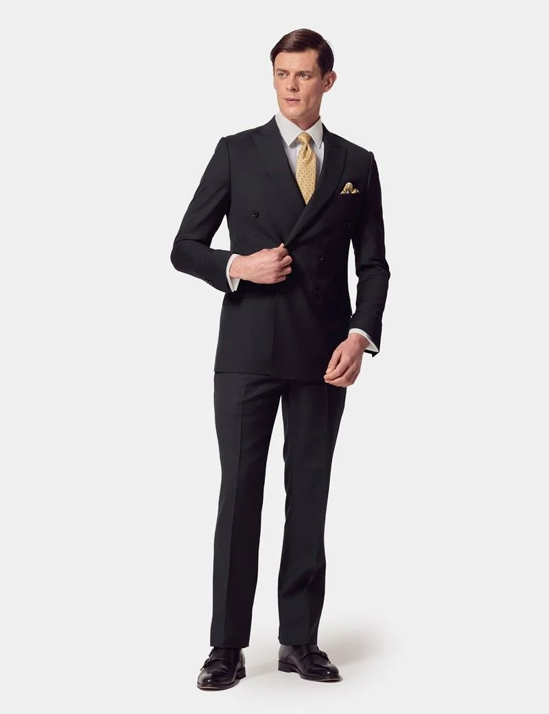 Slim Fit Black Twill Suit thumbnail 9