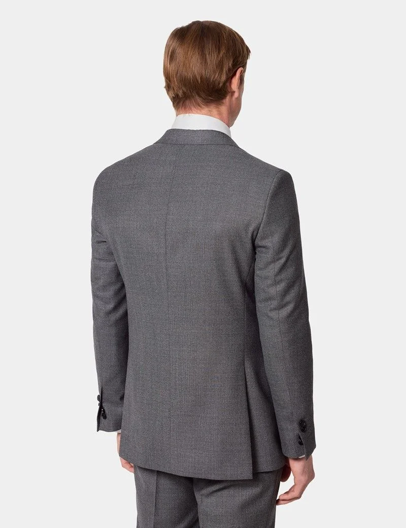 Slim Fit Black & White Semi Plain 1913 Suit Jacket thumbnail 6