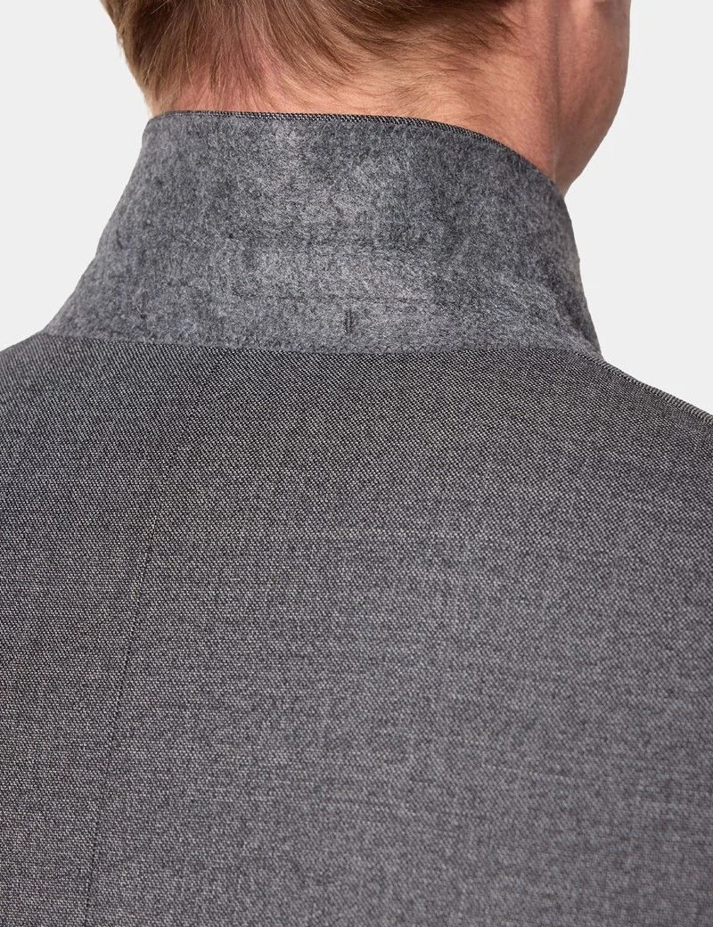 Slim Fit Black & White Semi Plain 1913 Suit Jacket thumbnail 7