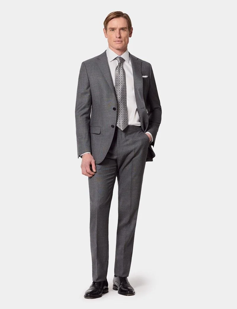Slim Fit Black & White Semi Plain 1913 Suit Jacket thumbnail 9