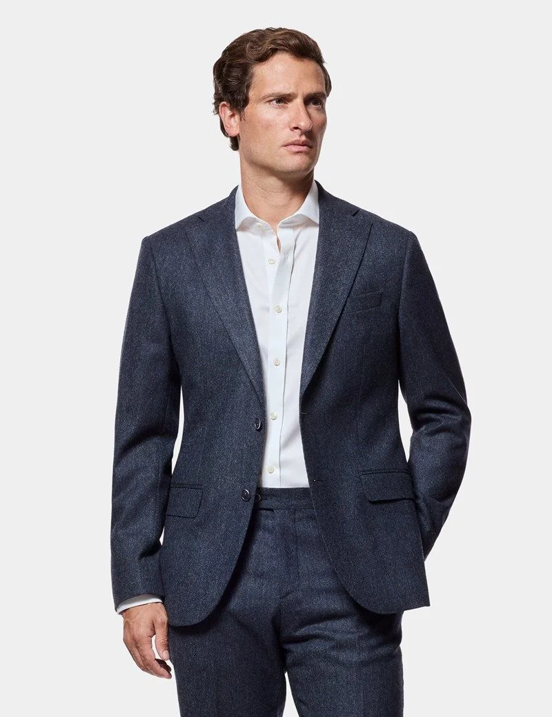 Slim Fit Blue Hopsack 1913 Suit Jacket thumbnail 2