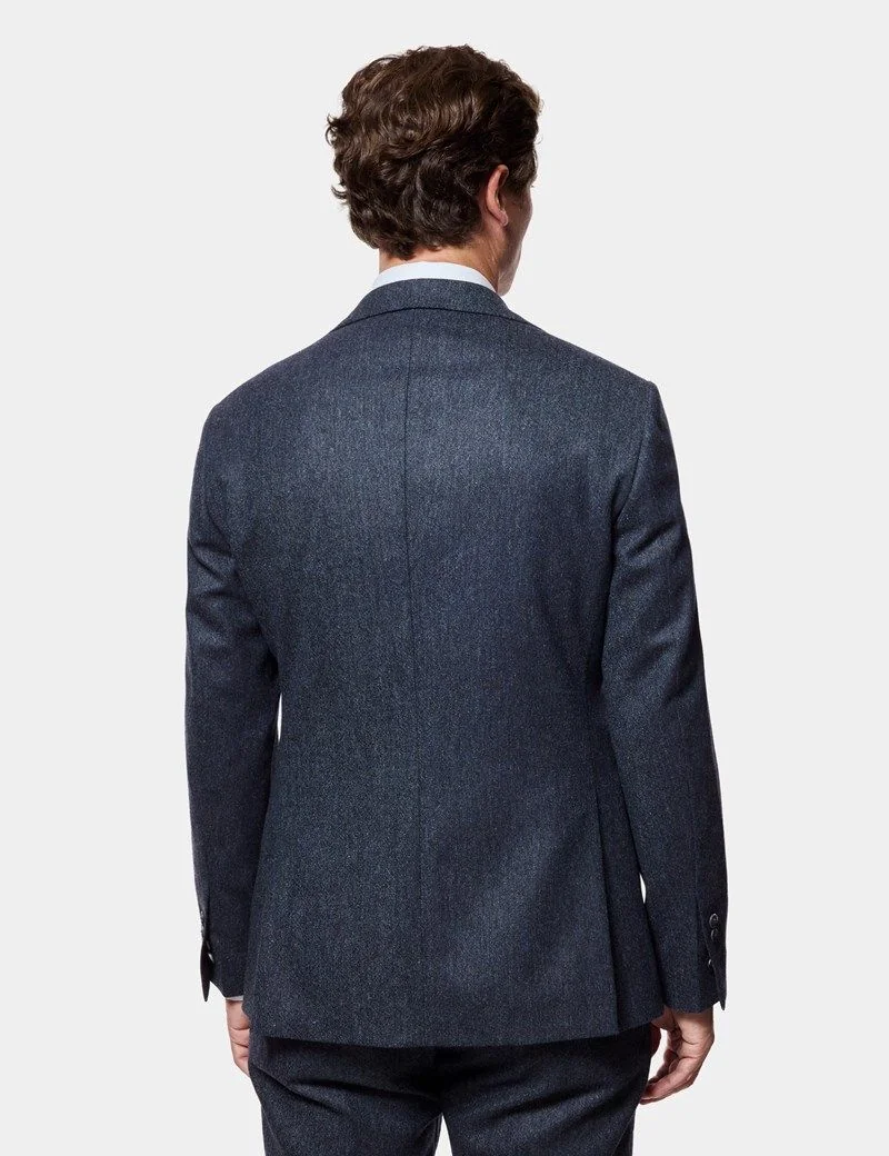 Slim Fit Blue Hopsack 1913 Suit Jacket thumbnail 3