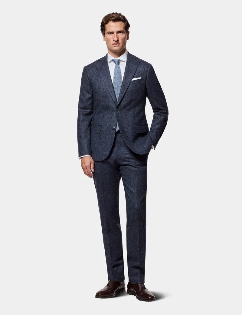 Slim Fit Blue Hopsack 1913 Suit Jacket thumbnail 6