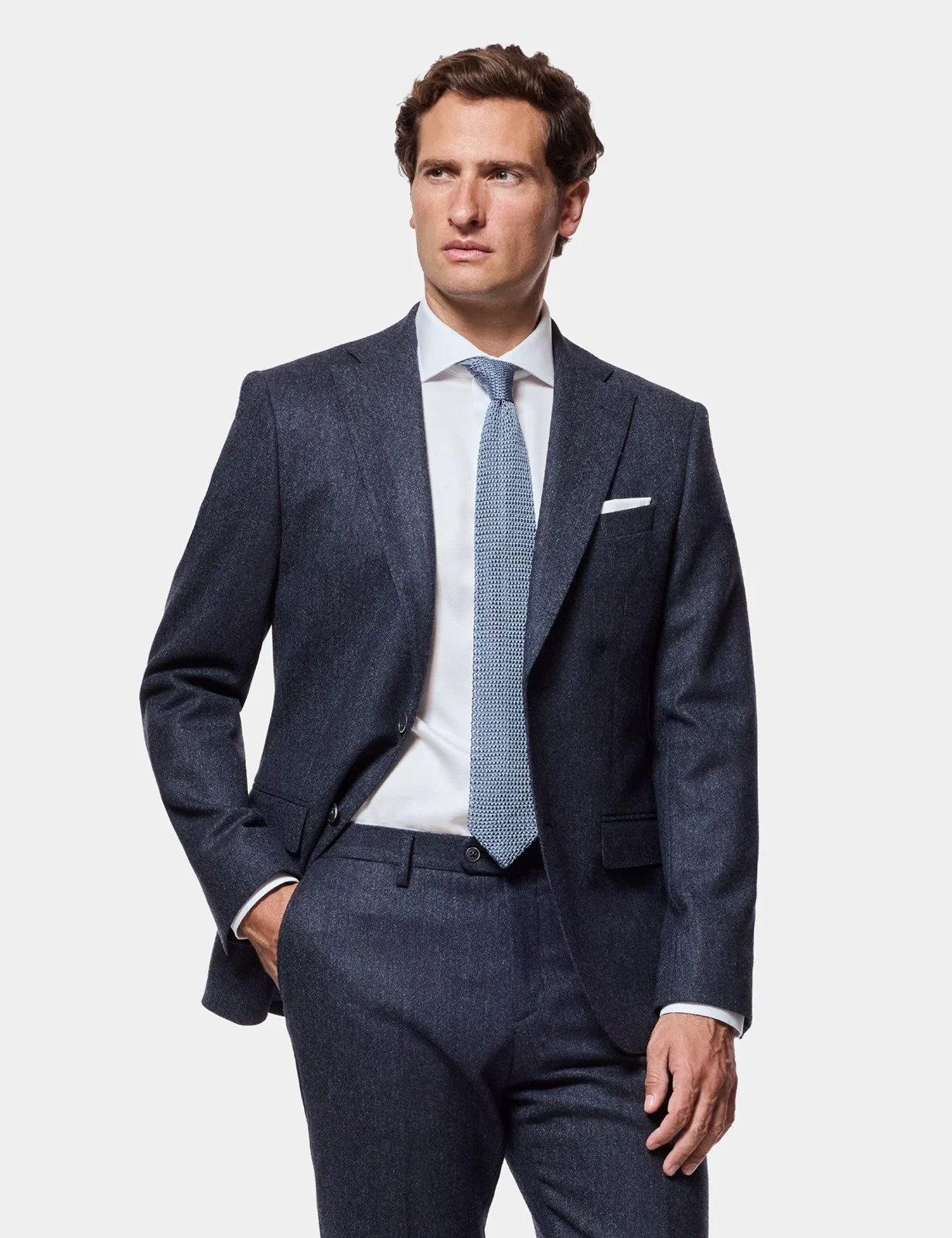Slim Fit Blue Hopsack 1913 Suit Jacket primary image