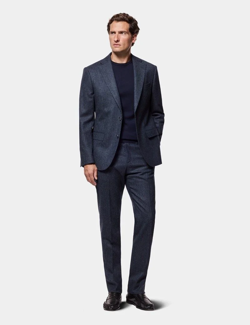 Slim Fit Blue Hopsack 1913 Suit thumbnail 6