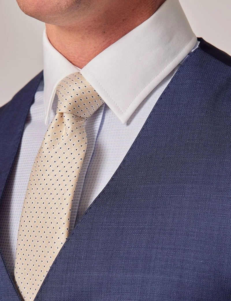 Slim Fit Blue Plain Waistcoat thumbnail 3
