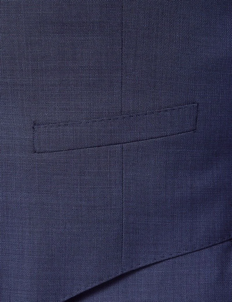 Slim Fit Blue Plain Waistcoat thumbnail 4