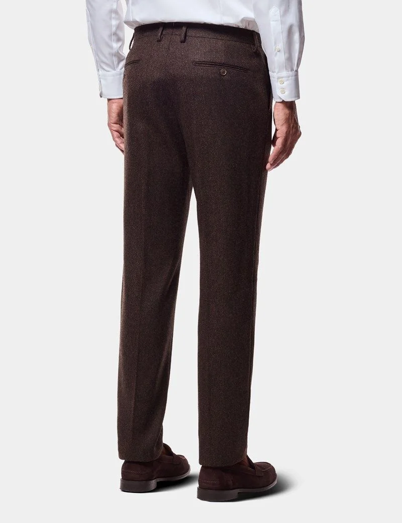 Slim Fit Brown Herringbone 1913 Suit thumbnail 10