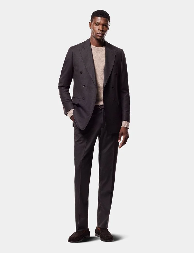 Slim Fit Brown Suit Trousers thumbnail 5