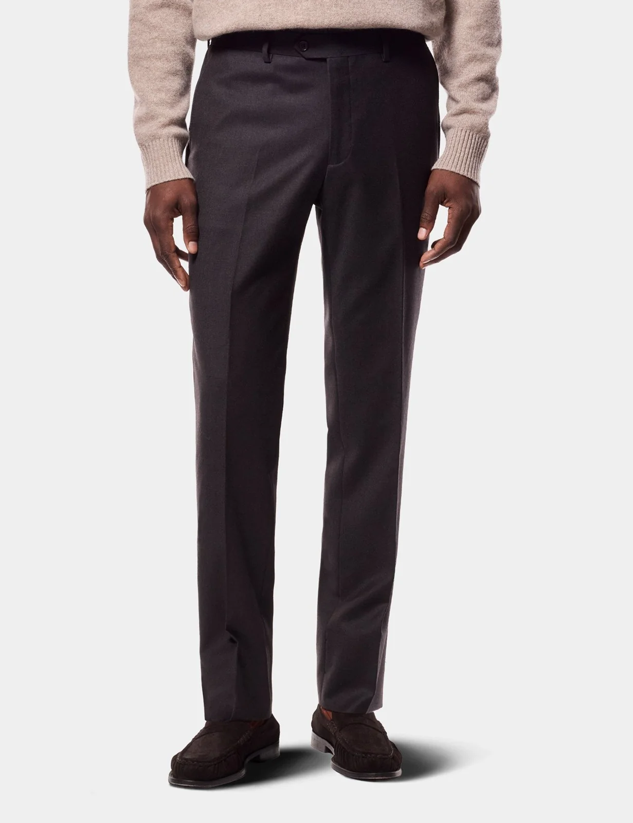 Slim Fit Brown Suit Trousers primary image