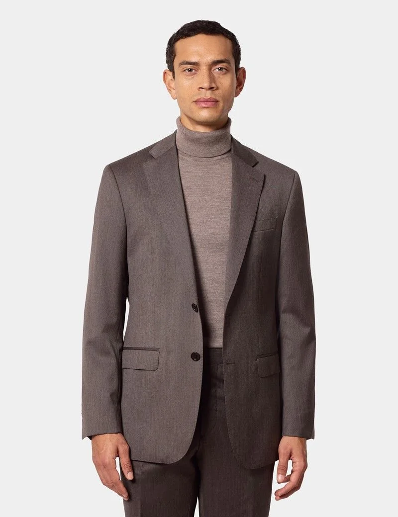 Slim Fit Brown Twill 1913 Suit Jacket thumbnail 2