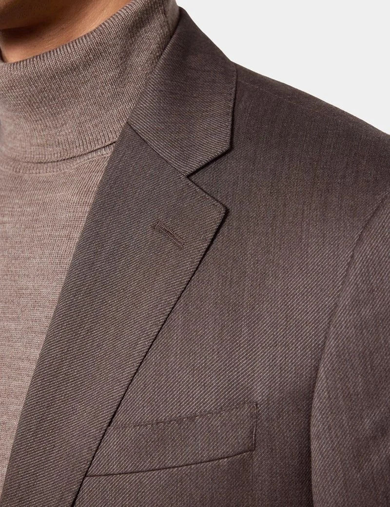 Slim Fit Brown Twill 1913 Suit Jacket thumbnail 3