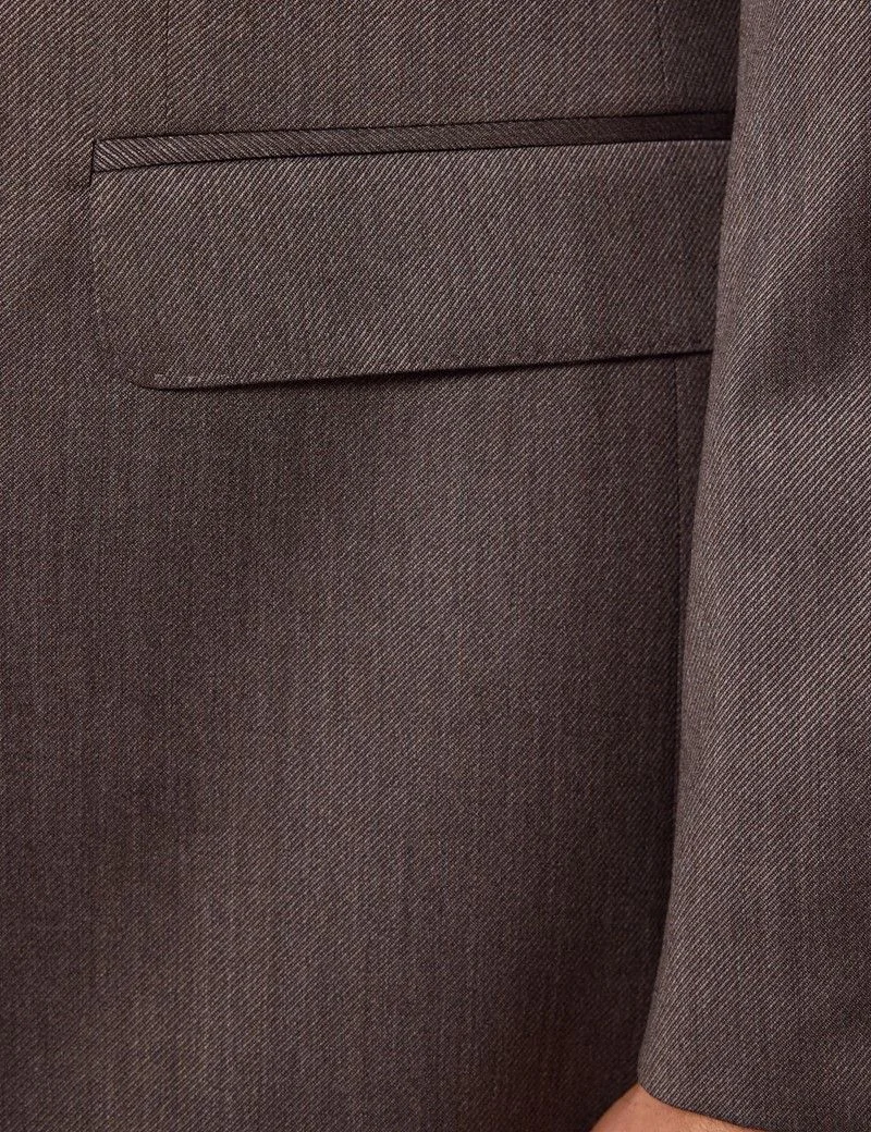 Slim Fit Brown Twill 1913 Suit Jacket thumbnail 4