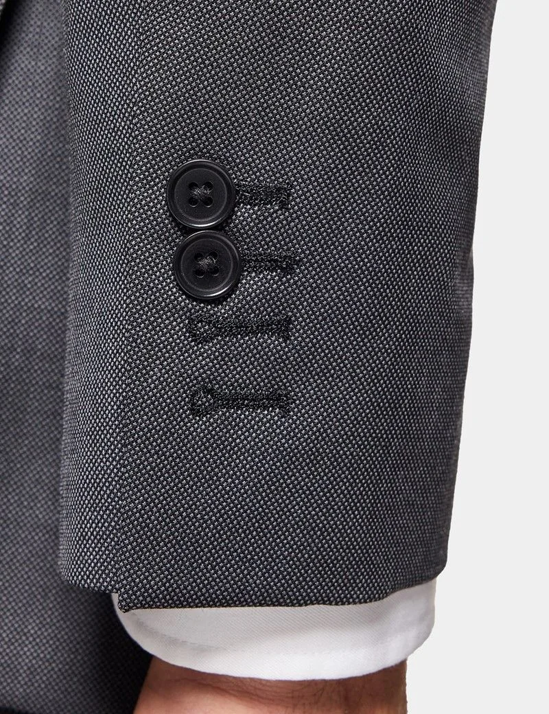 Slim Fit Charcoal Birdseye Suit Jacket thumbnail 5