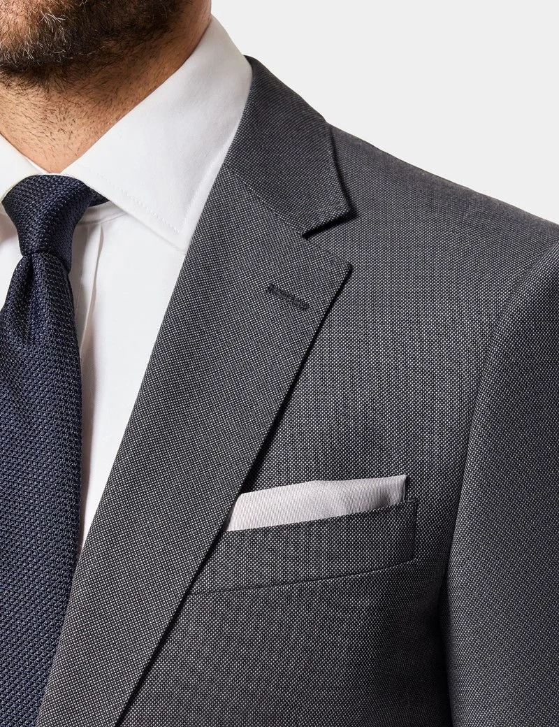 Slim Fit Charcoal Birdseye Suit Jacket thumbnail 8