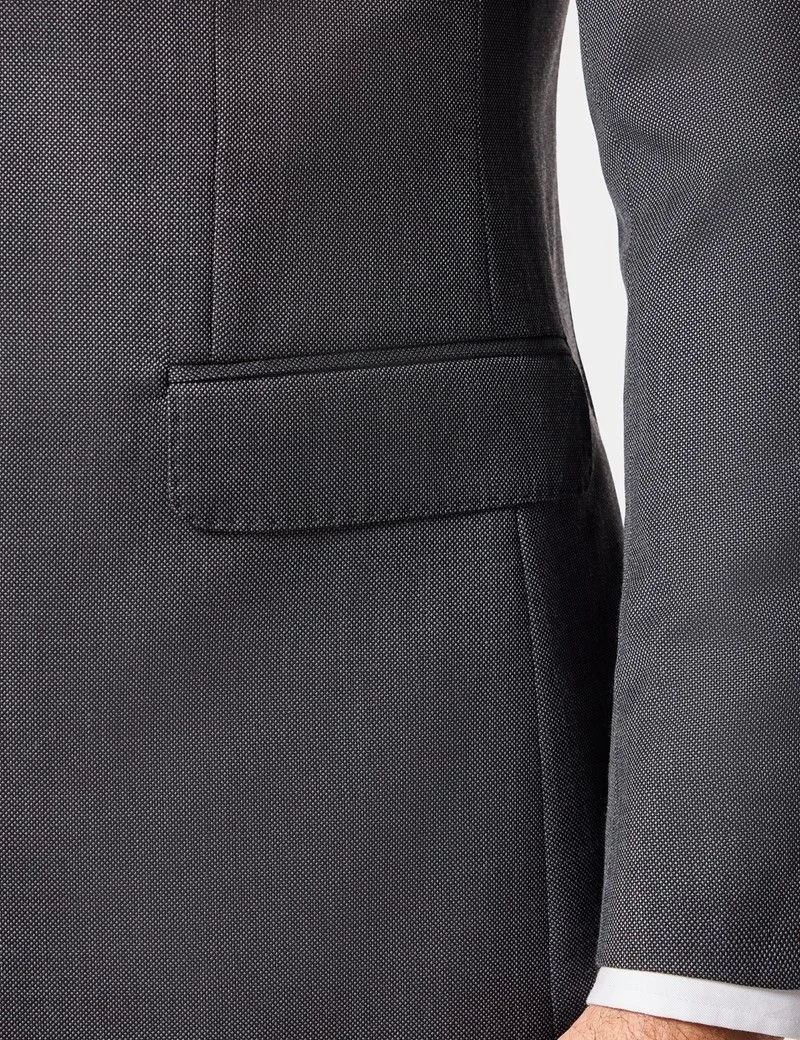 Slim Fit Charcoal Birdseye Suit Jacket thumbnail 9
