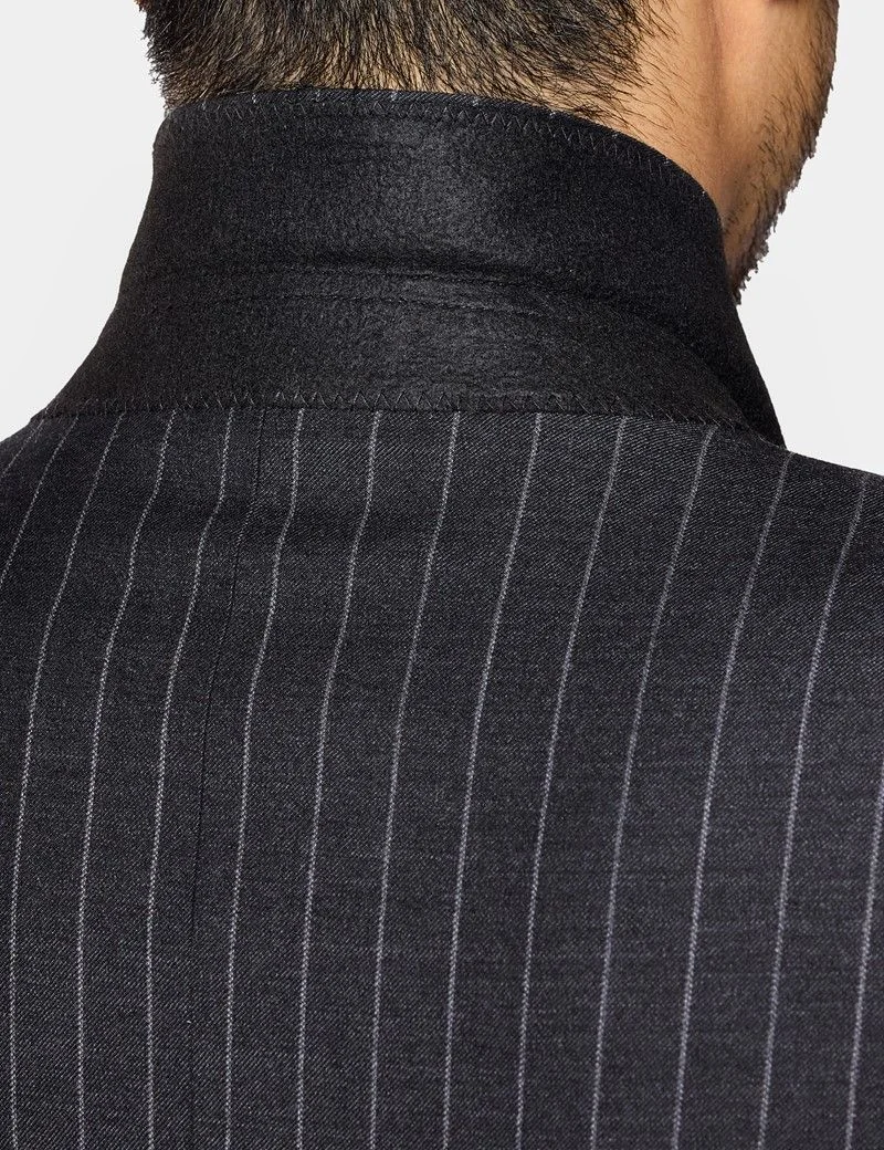 Slim Fit Charcoal Chalk Stripe Suit Jacket thumbnail 4