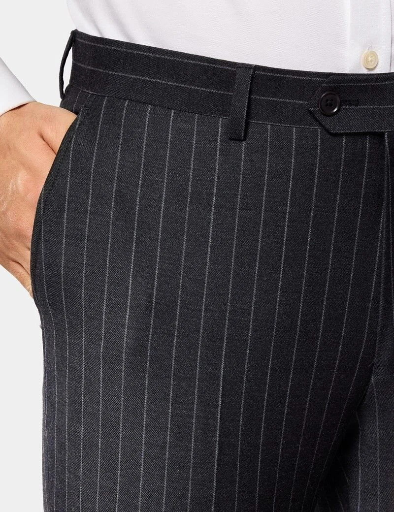 Slim Fit Charcoal Chalk Stripe Suit thumbnail 3