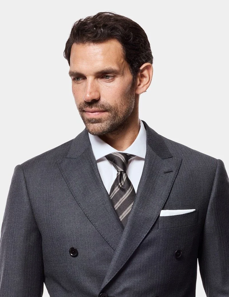 Slim Fit Charcoal Shadow Stripe Suit Jacket thumbnail 3