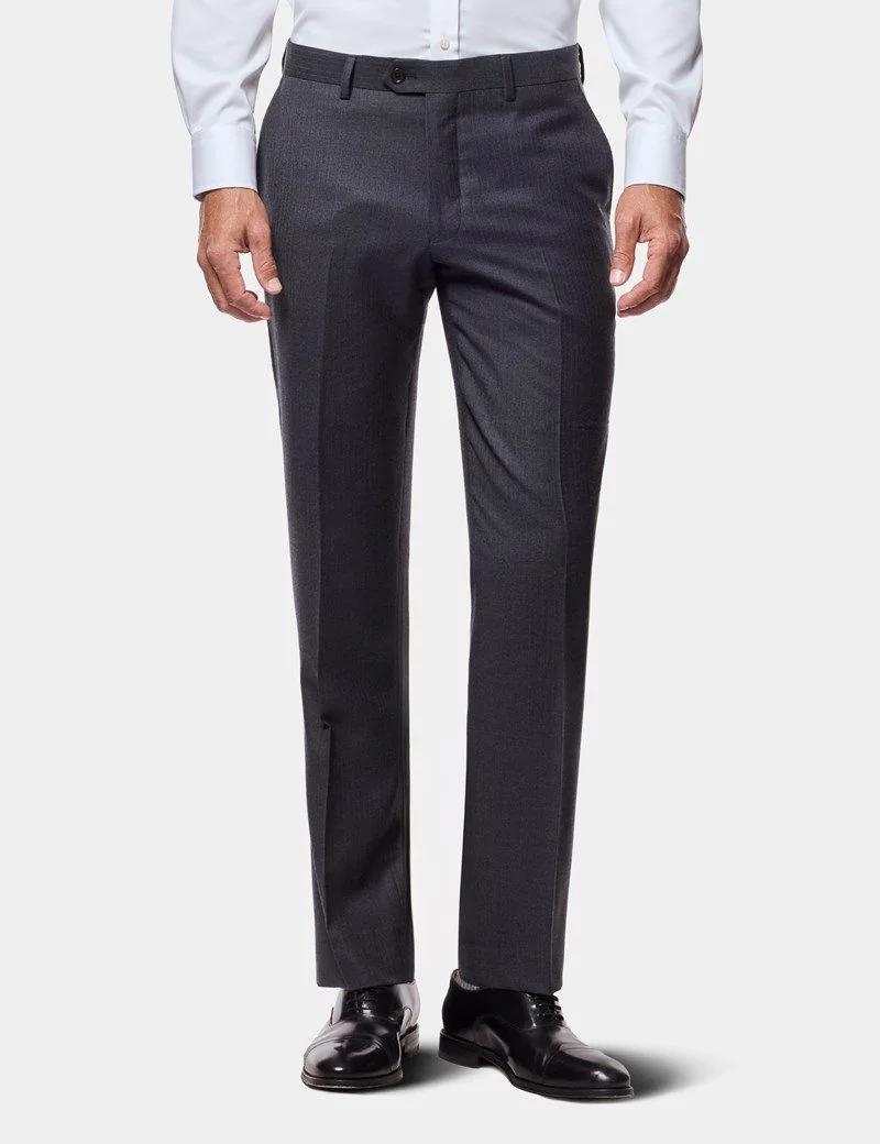 Slim Fit Charcoal Shadow Stripe Suit Trousers thumbnail 2