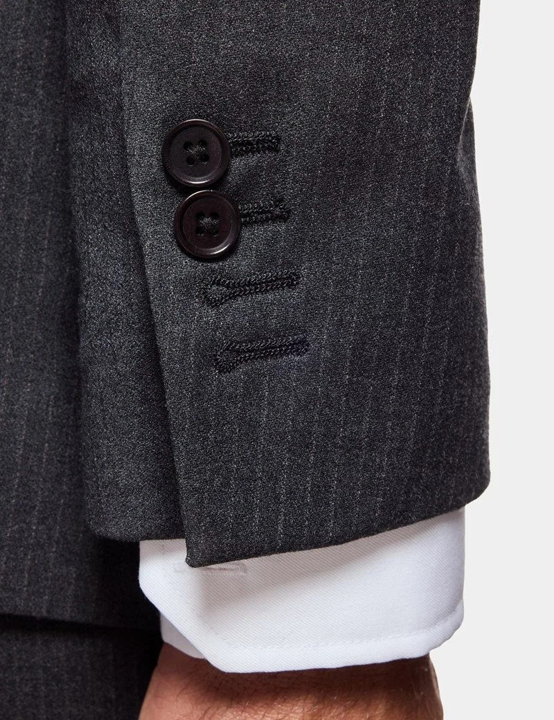 Slim Fit Charcoal Shadow Stripe Suit thumbnail 3