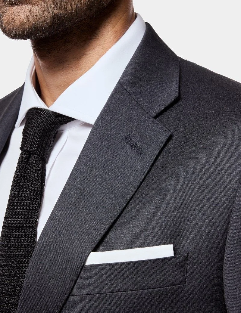 Slim Fit Charcoal Twill 1913 Suit Jacket thumbnail 2