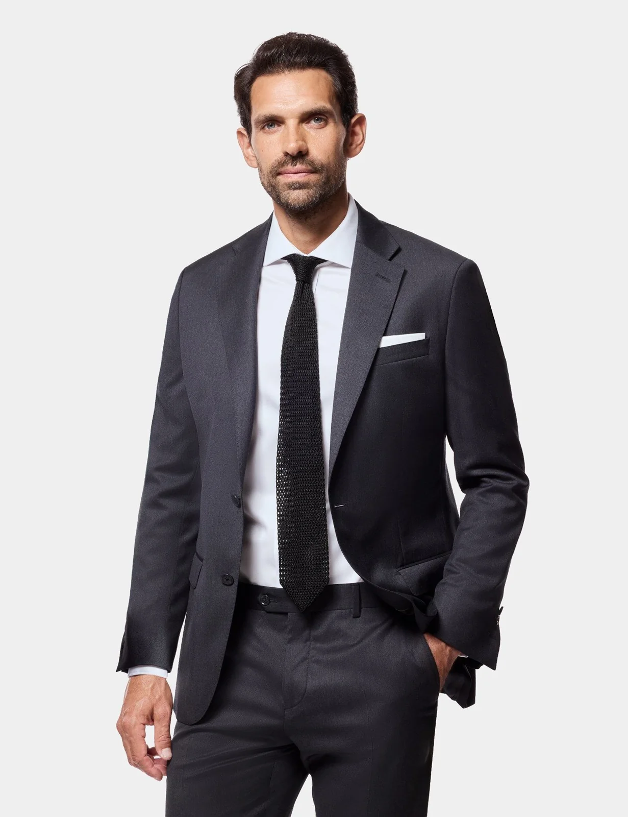 Slim Fit Charcoal Twill 1913 Suit Jacket primary image