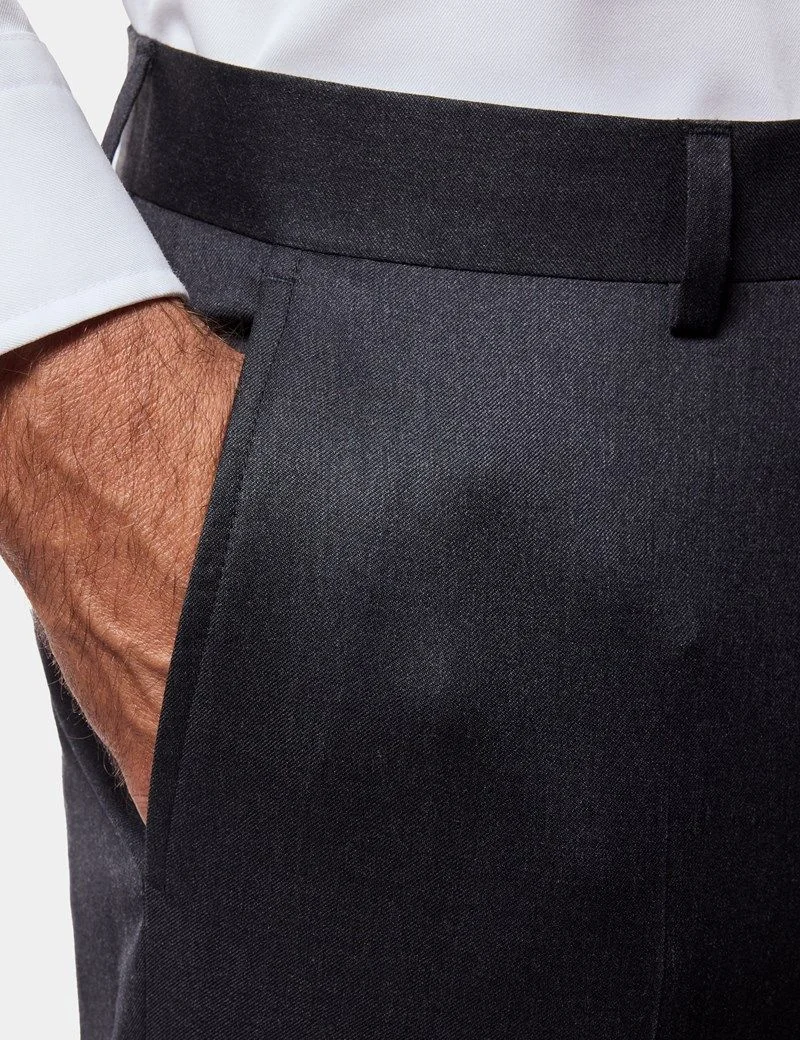 Slim Fit Charcoal Twill 1913 Suit Trousers thumbnail 3