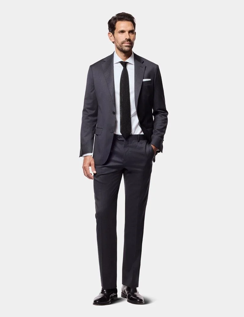Slim Fit Charcoal Twill 1913 Suit Trousers thumbnail 5