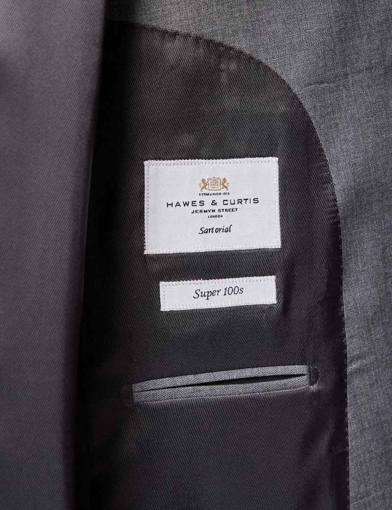 Slim Fit Charcoal Twill Suit Jacket thumbnail 5