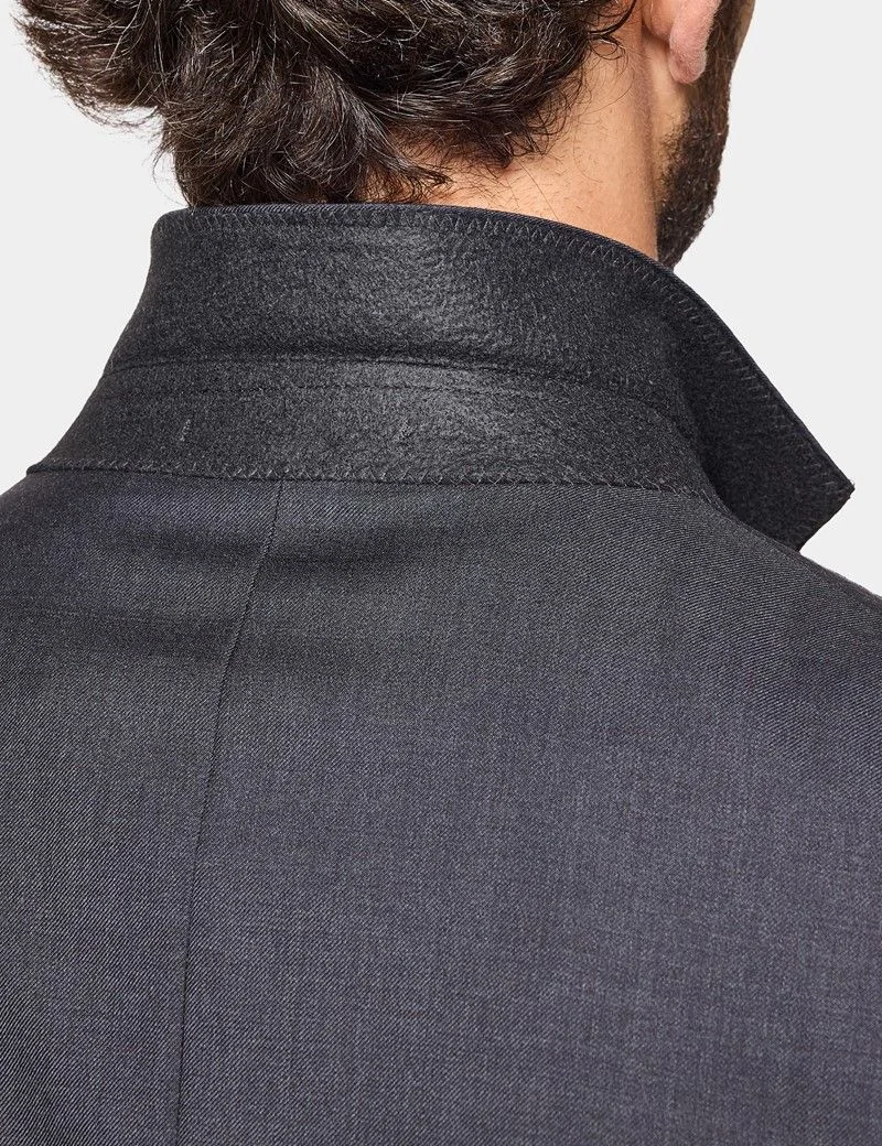 Slim Fit Charcoal Twill Suit Jacket thumbnail 7