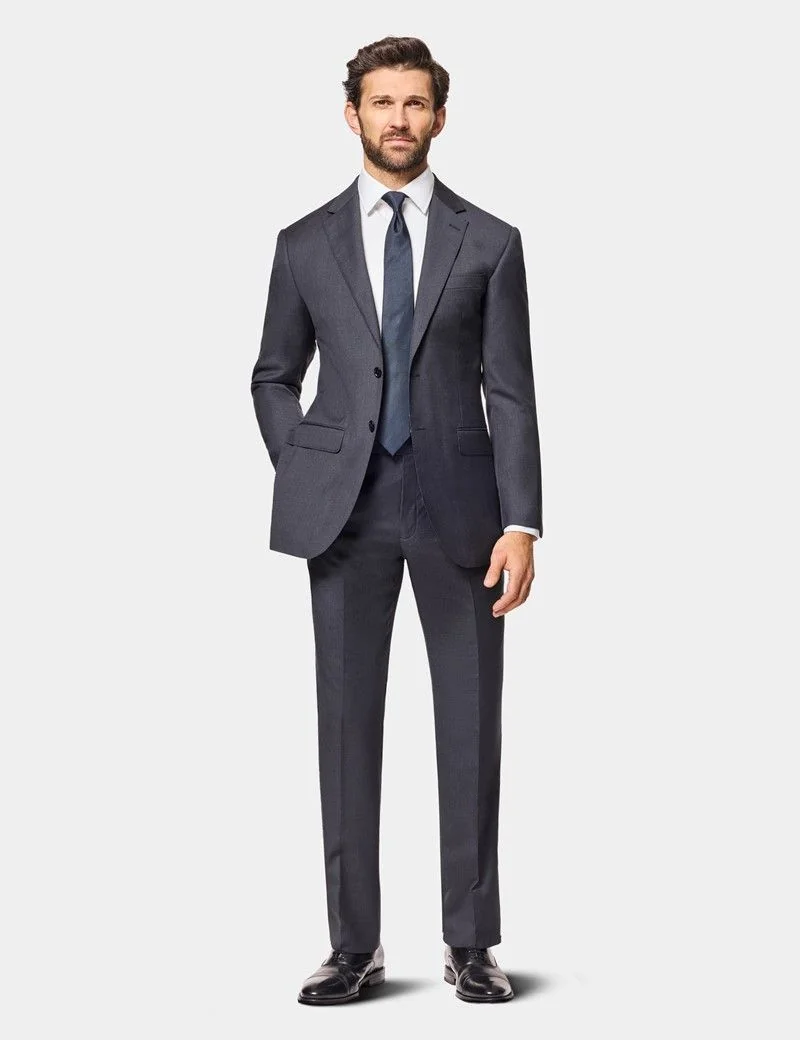 Slim Fit Charcoal Twill Suit Jacket thumbnail 9