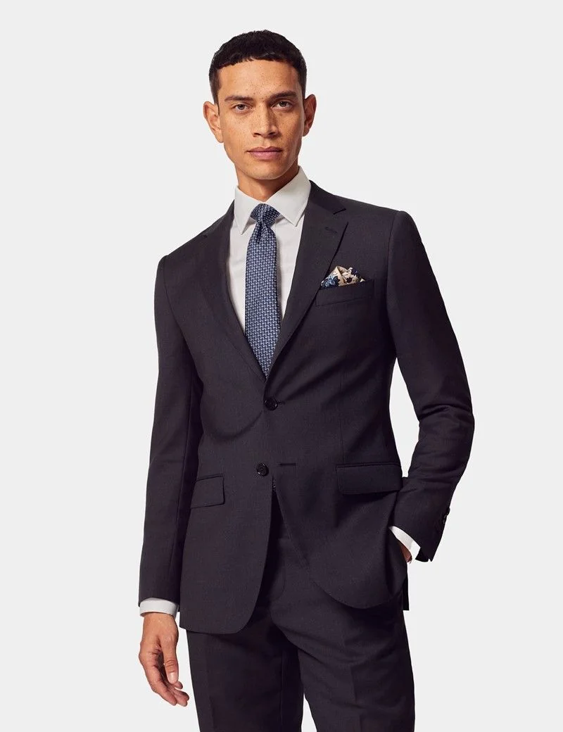 Slim Fit Charcoal Twill Suit thumbnail 9