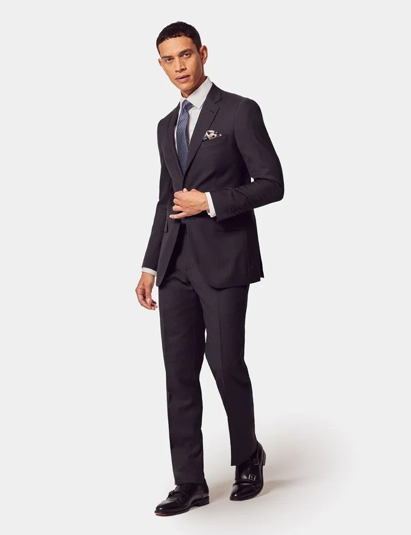 Slim Fit Charcoal Twill Suit thumbnail 10