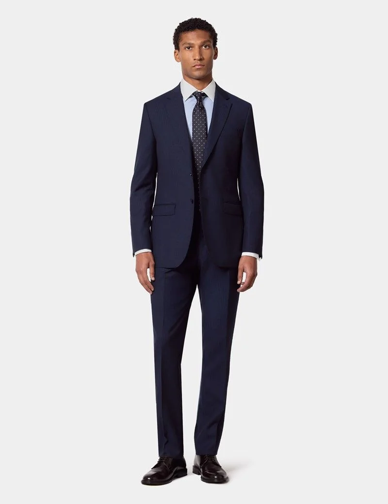 Slim Fit Dark Blue Pinstripe Suit Trousers thumbnail 5