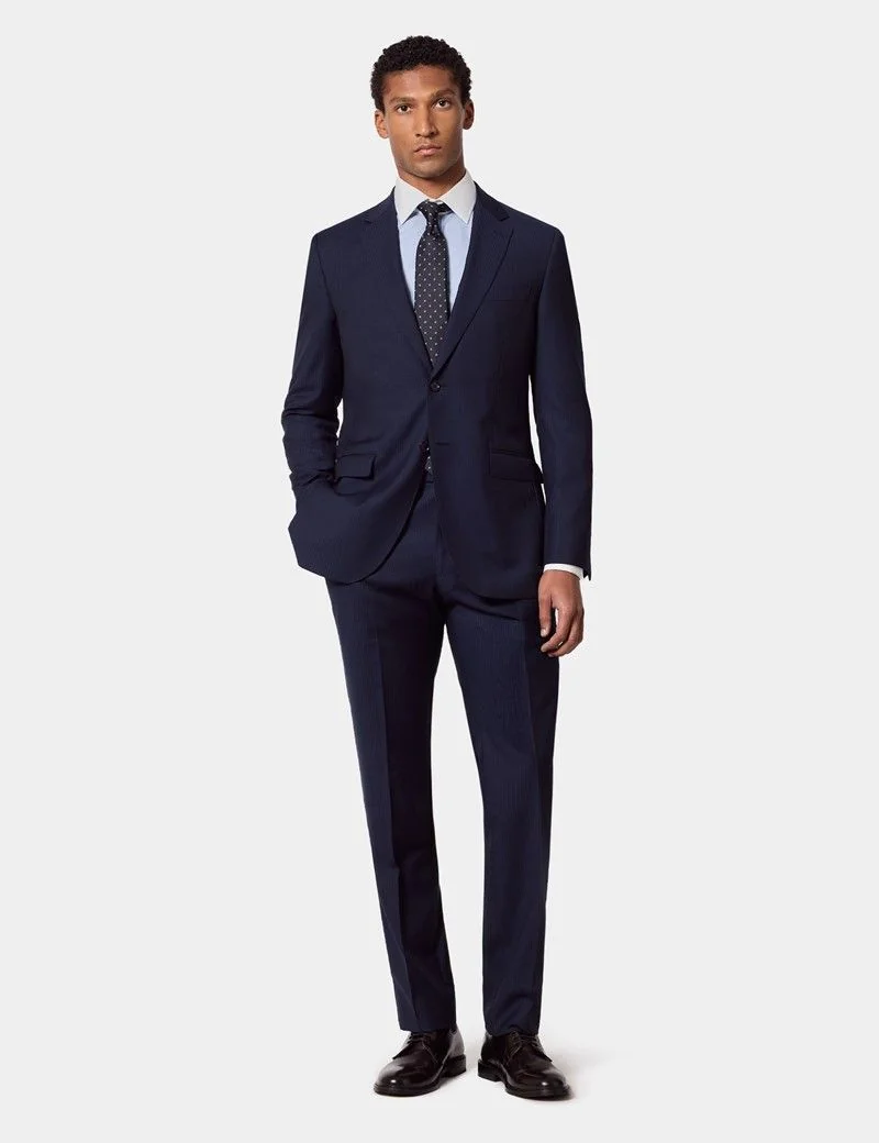 Slim Fit Dark Blue Pinstripe Suit thumbnail 3