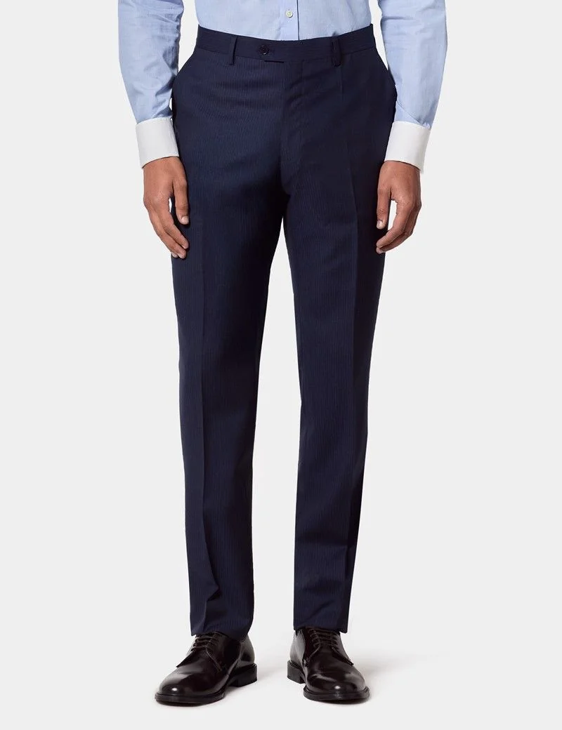 Slim Fit Dark Blue Pinstripe Suit thumbnail 10