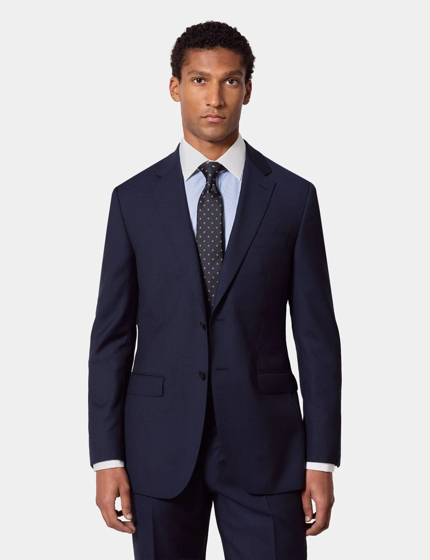 Slim Fit Dark Blue Pinstripe Suit primary image